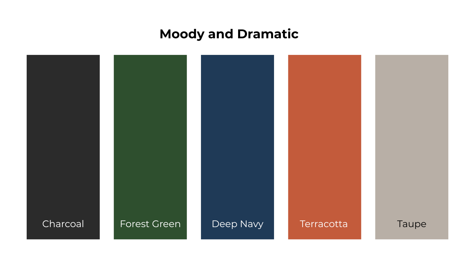 Color Swatch Moody and Dramatic Colors