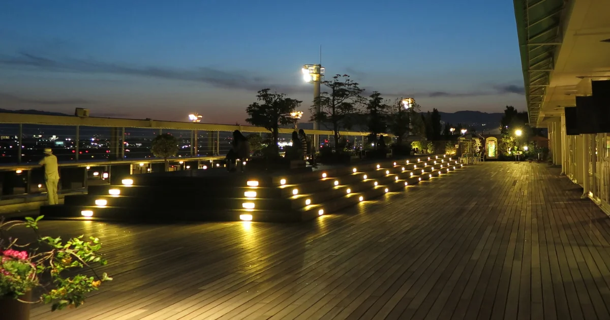Deck lighting can go underneath the lip of a stair or on the stair wall.
